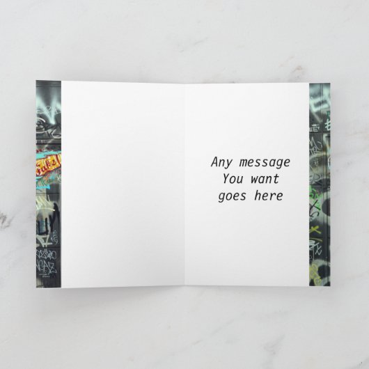 Het wenskaart van Graffiti Kaart (Binnen)