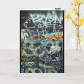 Het wenskaart van Graffiti Kaart (Gele Bloem)
