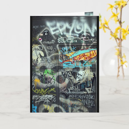 Het wenskaart van Graffiti Kaart (Gele Bloem)