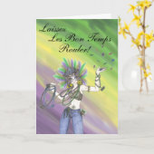 Het Wenskaart van Gras van Mardi Kaart (Gele Bloem)