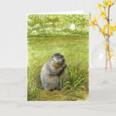 Het wenskaart van Groundhog Kaart (Gele Bloem)