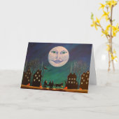 Het Wenskaart van Halloween, heksen, zwarte, kat, Kaart (Gele Bloem)