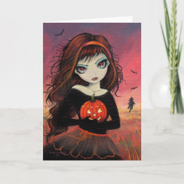 Het Wenskaart van Halloween van de Brand van de Kaart
