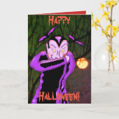 Het Wenskaart van Halloween van de vampier Kaart (Gele Bloem)