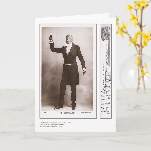 Het Wenskaart van Herbert Beerbohm Tree van de Kaart (Gele Bloem)