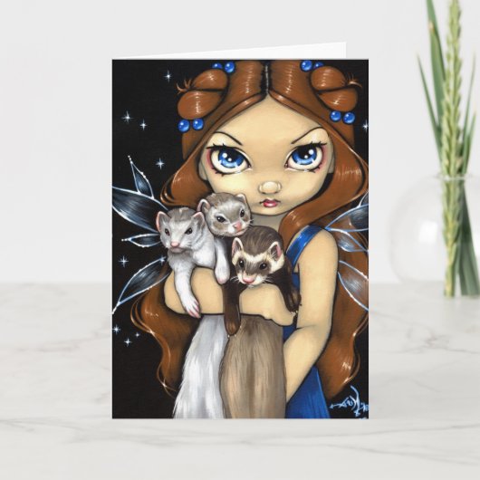 Het Wenskaart van het "armvol Fretten" Kaart (Voorkant)