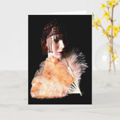 Het Wenskaart van het art deco Kaart (Gele Bloem)