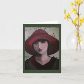 Het Wenskaart van het art deco Kaart (Gele Bloem)