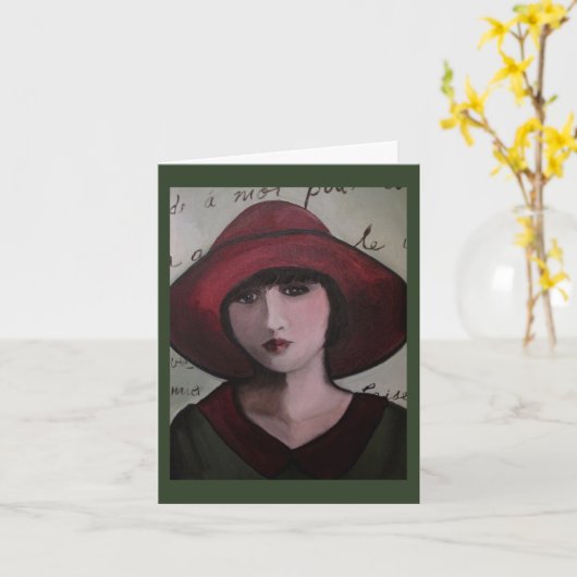 Het Wenskaart van het art deco Kaart (Gele Bloem)