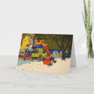 Het Wenskaart van het Art deco van Kerstmis Feestdagen Kaart