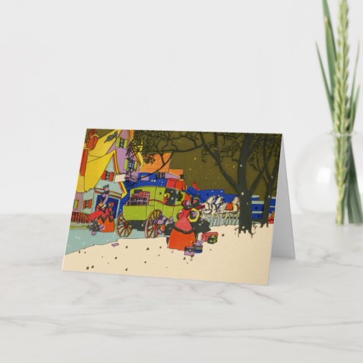 Het Wenskaart van het Art deco van Kerstmis Feestdagen Kaart (Voorkant)