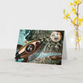 Het Wenskaart van het Baby van de maan Kaart (Gele Bloem)