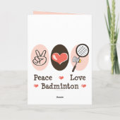 Het Wenskaart van het Badminton van de Liefde van Kaart (Achterkant)