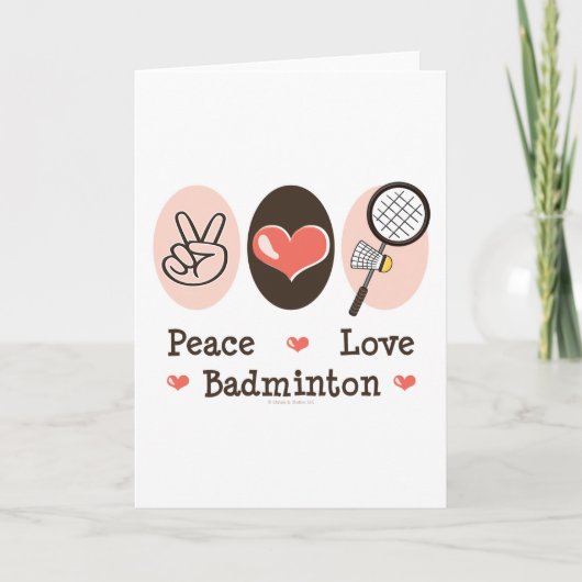 Het Wenskaart van het Badminton van de Liefde van Kaart (Voorkant)