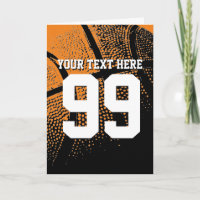 Het wenskaart van het basketbal met sportenJersey