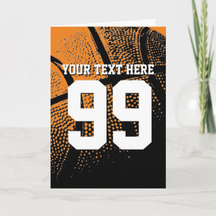 Het wenskaart van het basketbal met sportenJersey Kaart