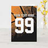 Het wenskaart van het basketbal met sportenJersey Kaart (Gele Bloem)