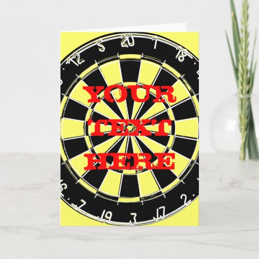 Het wenskaart van het dartboard met douanetekst kaart (Voorkant)