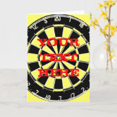 Het wenskaart van het dartboard met douanetekst kaart (Gele Bloem)