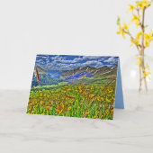 Het wenskaart van het de berglandschap van kaart (Gele Bloem)