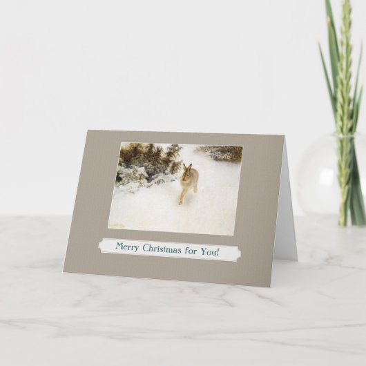 het wenskaart van het de winterkonijntje feestdagen kaart (Voorkant)