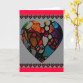 het wenskaart van het gebrandschilderd glashart kaart (Gele Bloem)