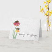 Het wenskaart van het gevoel met geniet elke dag kaart (Gele Bloem)