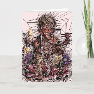 Het Wenskaart van het Glas in lood van Ganesha van Kaart