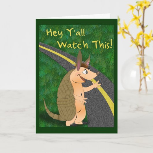 Het Wenskaart van het gordeldier Kaart (Gele Bloem)