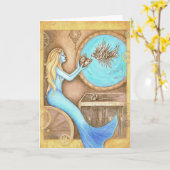 Het wenskaart van het Hart Steampunk Kaart (Gele Bloem)