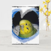 Het Wenskaart van het Hart van de Vogel van de Kaart (Gele Bloem)