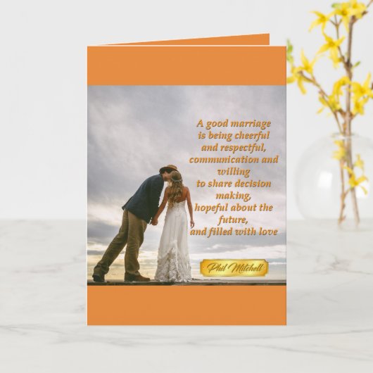 Het Wenskaart van het huwelijk Kaart (Gele Bloem)