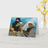 Het Wenskaart van het Huwelijk van de leguaan Kaart (Gele Bloem)