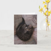 Het Wenskaart van het Katje van de yoga Kaart (Gele Bloem)