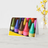 Het Wenskaart van het kleurpotlood Kaart (Gele Bloem)