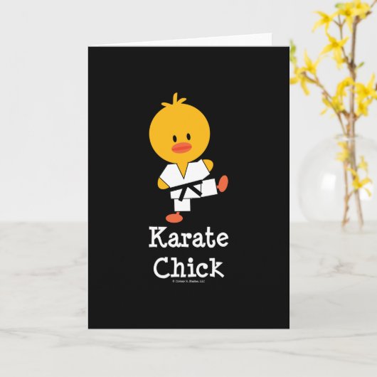 Het Wenskaart van het Kuiken van de karate Kaart (Gele Bloem)
