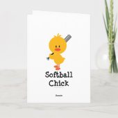 Het Wenskaart van het Kuiken van het softball Kaart (Achterkant)
