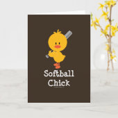 Het Wenskaart van het Kuiken van het softball Kaart (Gele Bloem)