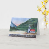 Het wenskaart van het landschap, met kerk kaart (Gele Bloem)