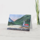 Het wenskaart van het landschap, met kerk kaart (Voorkant)