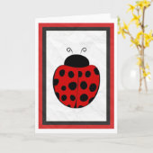 Het Wenskaart van het lieveheersbeestje Kaart (Gele Bloem)