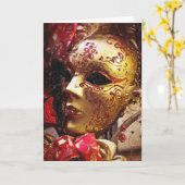 Het Wenskaart van het Masker van New Orleans Mardi Kaart (Gele Bloem)