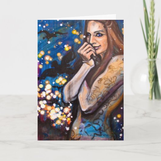 "Het Wenskaart van het Meisje Gotham" - Kunst door Kaart (Voorkant)