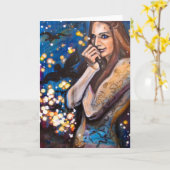 "Het Wenskaart van het Meisje Gotham" - Kunst door Kaart (Gele Bloem)