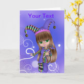 Het Wenskaart van het Meisje van de nar Kaart (Gele Bloem)