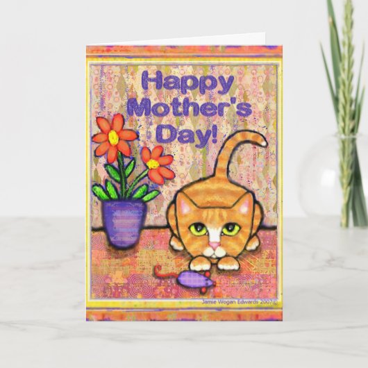Het Wenskaart van het Moederdag van de Kat van de Kaart (Voorkant)