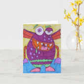Het Wenskaart van het monster Kaart (Gele Bloem)