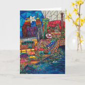 Het Wenskaart van het mozaïek San Antonio Kaart (Gele Bloem)