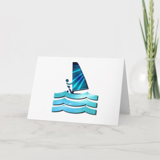 Het Wenskaart van het Ontwerp van Windsurfing Kaart (Voorkant)