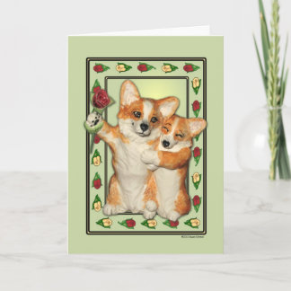 Het Wenskaart van het Paar van Corgi Kaart